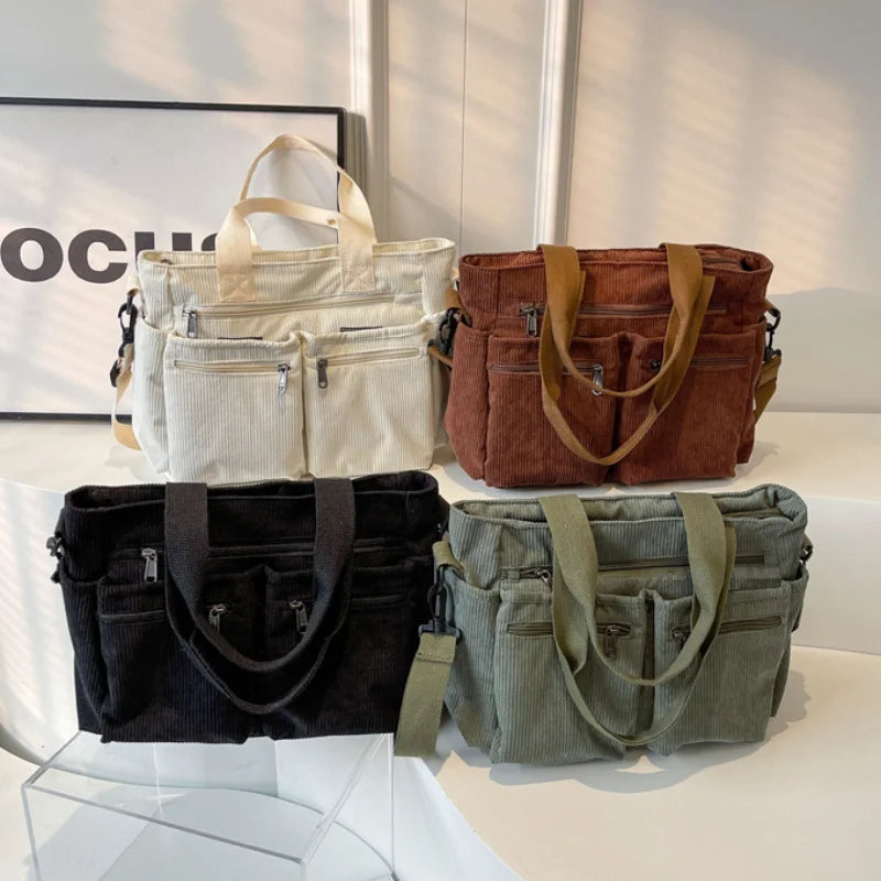 Large Capacity Corduroy Tote Bag