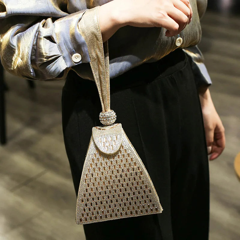 Crystal Bucket Clutch Bag