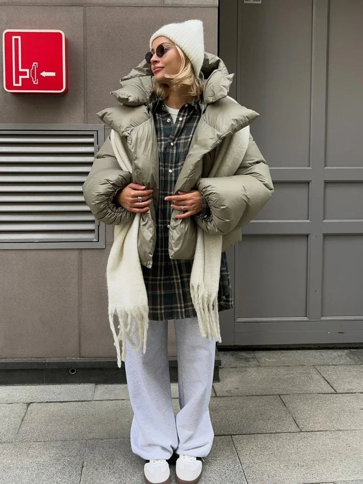 Wolfeel Oversized Hooded Cotton Puffer Jacket