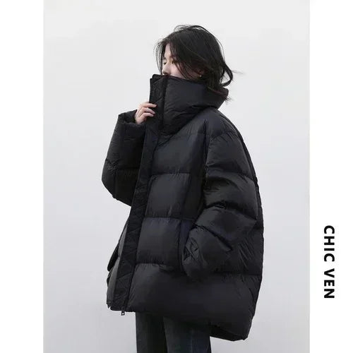 White Duck Down Lightweight Winter Coat