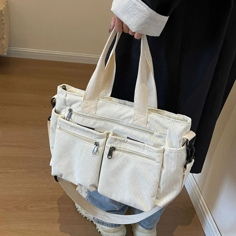 Large Capacity Corduroy Tote Bag