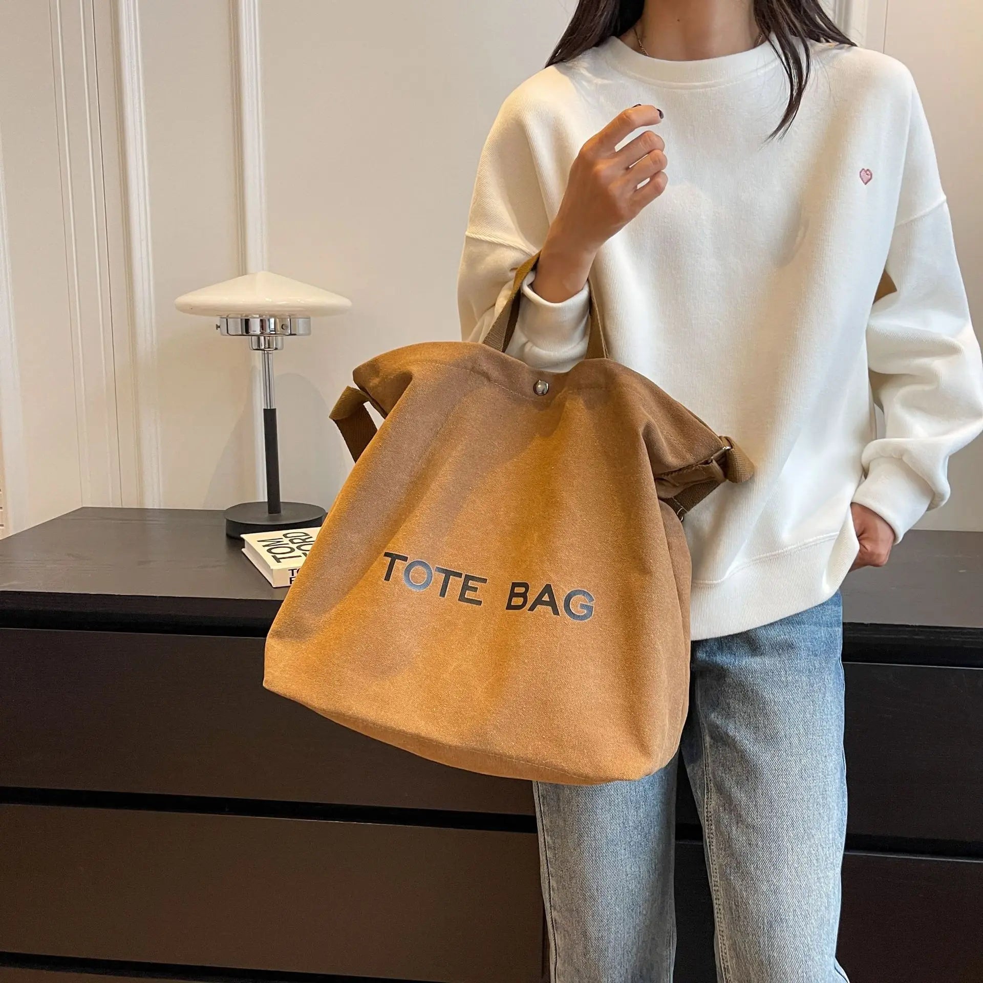 Thickened Canvas Retro Tote Bag