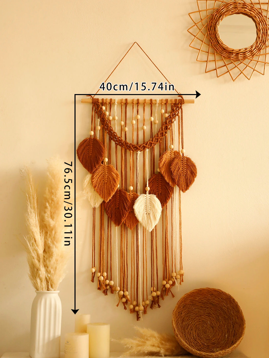 Multicolor Leaves Macrame Wall Hanging