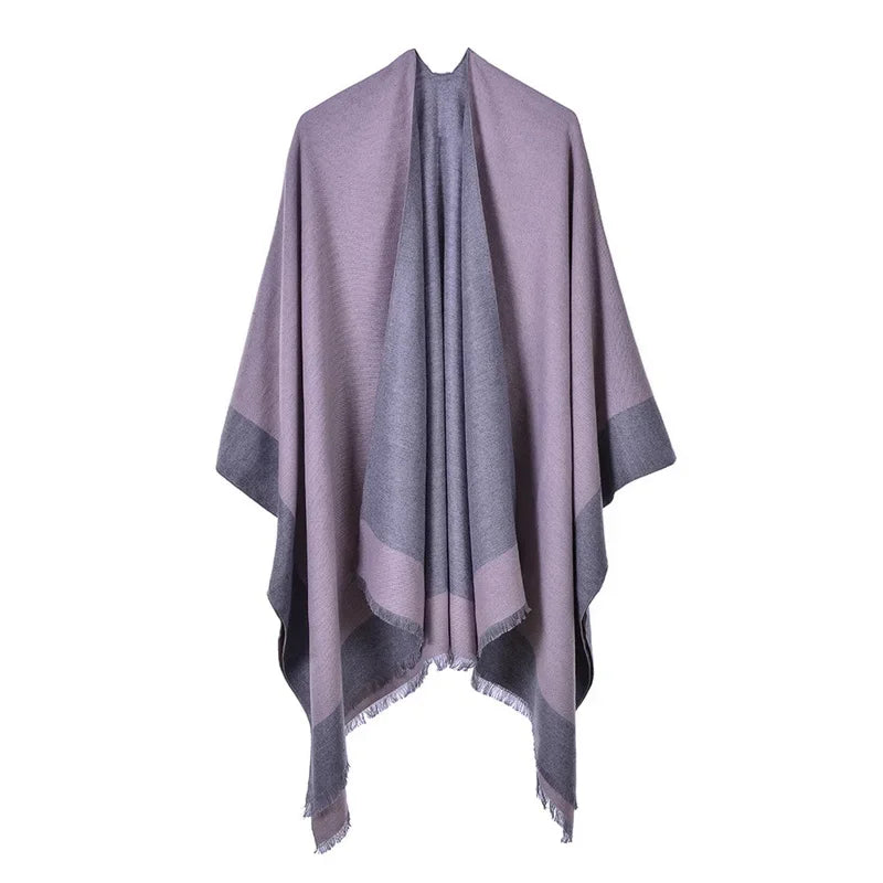 Winter Imitation Cashmere Poncho Cape Wrap