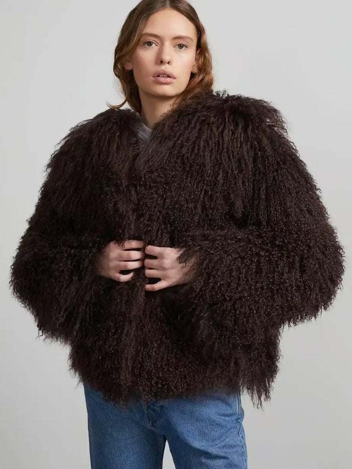Luxury Mongolian Fur Thick Winter Coat