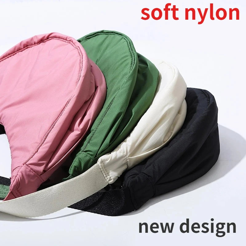 Solid Color Nylon Crossbody Shoulder Bag