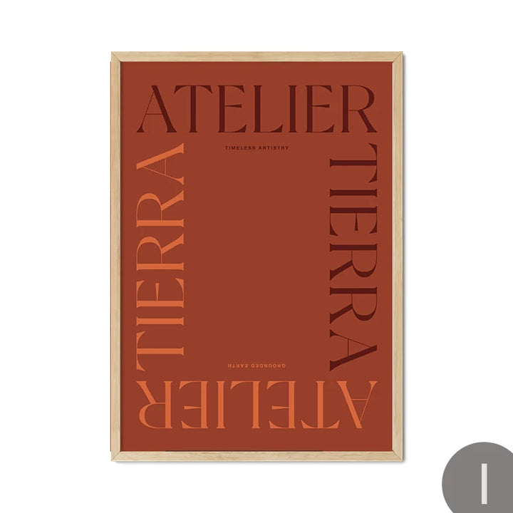 Abstract Thistles Terracotta Line Canvas Wall Art