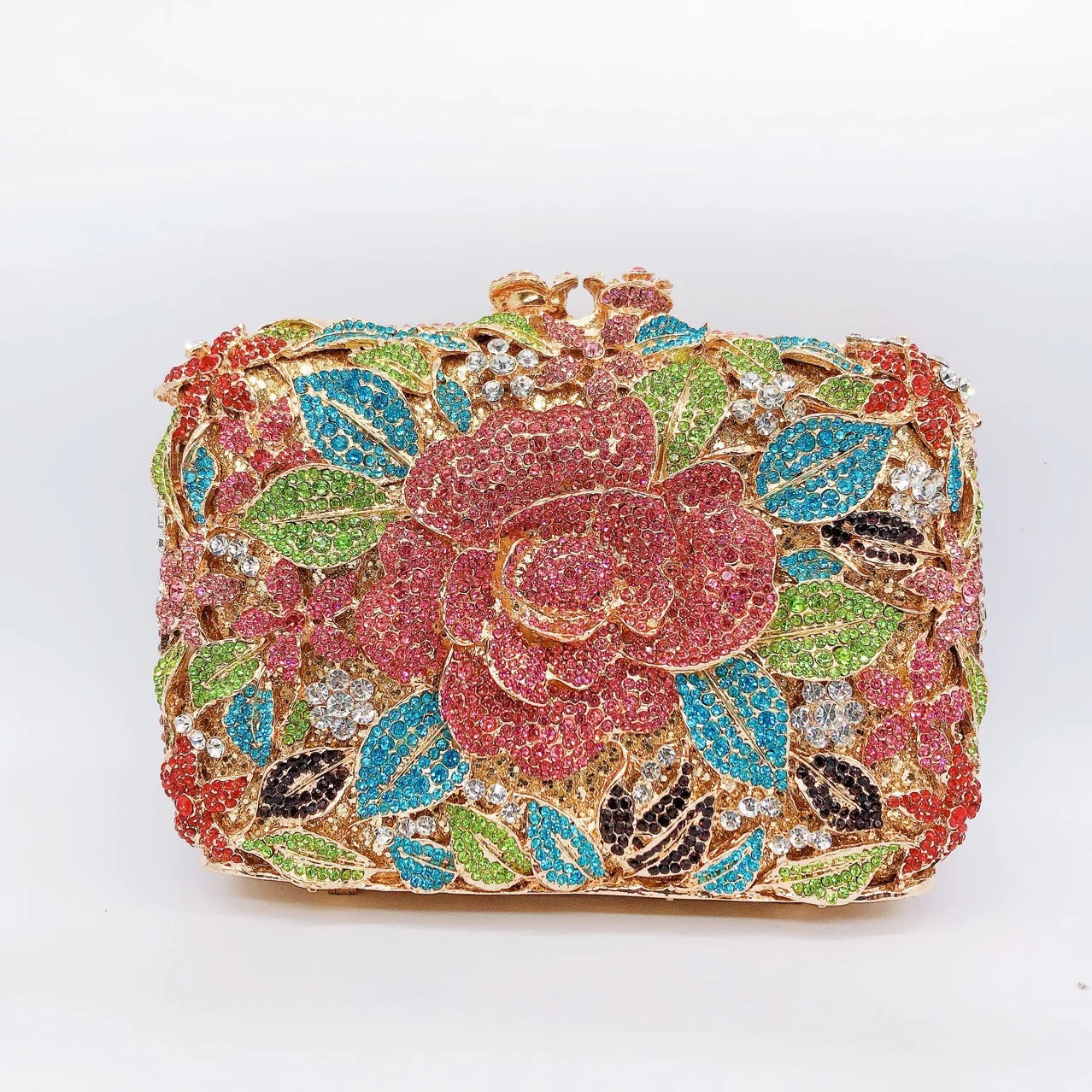 Rhinestone Hollow Clutch Bag