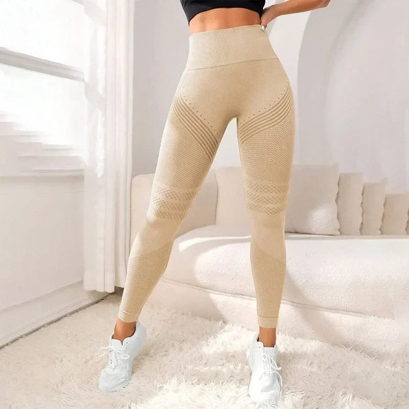 Women’s High Waist Knitted Seamless Yoga Leggings