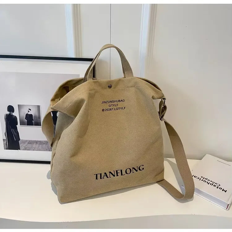 Thickened Canvas Retro Tote Bag