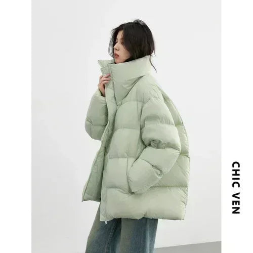 White Duck Down Lightweight Winter Coat