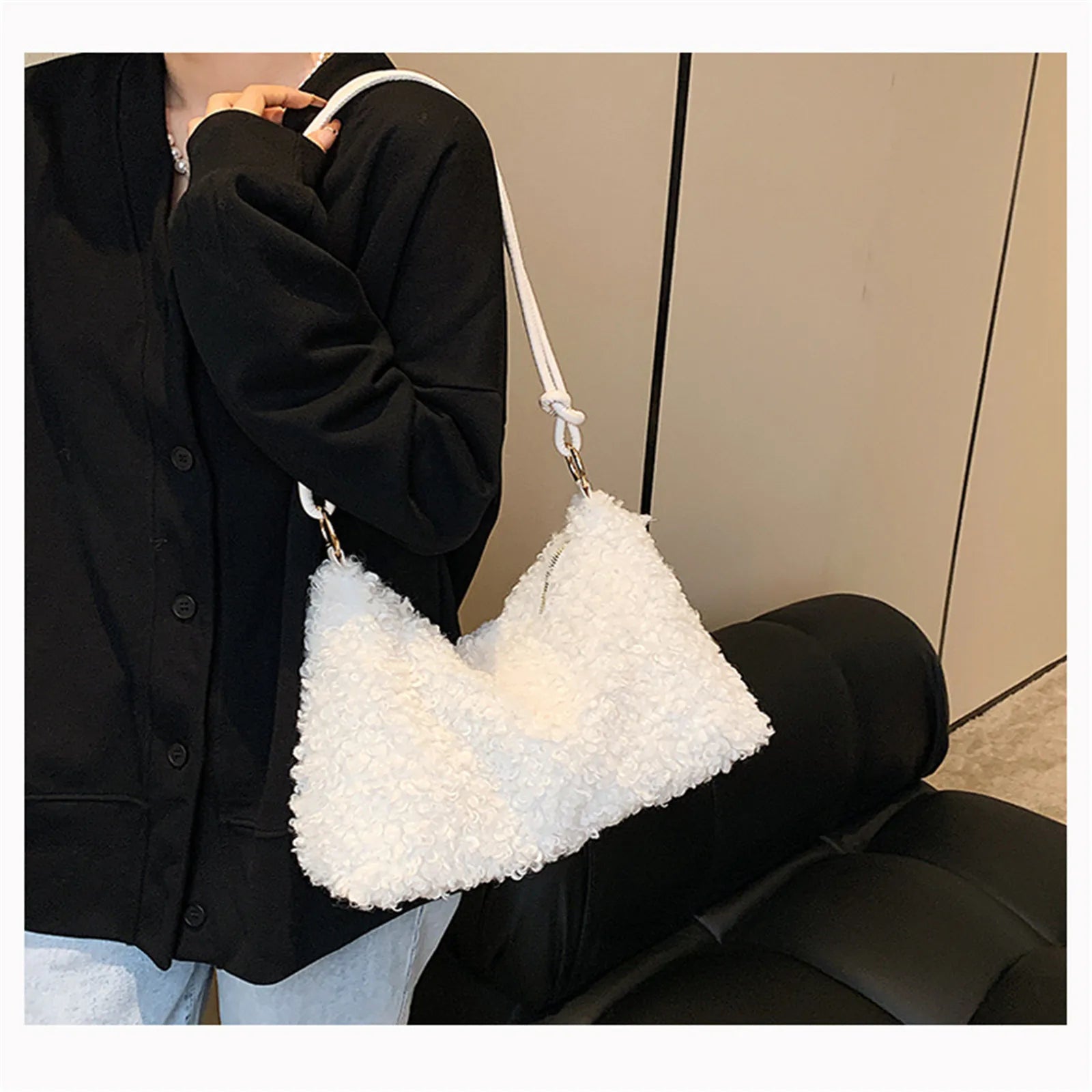 Plush Fur Crossbody Shoulder Bag