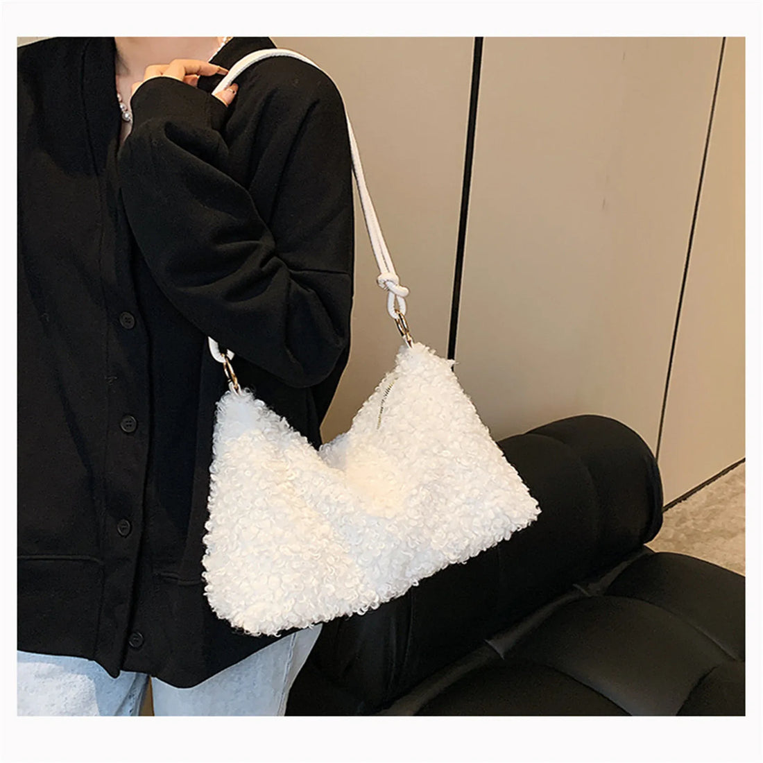 Plush Fur Crossbody Shoulder Bag
