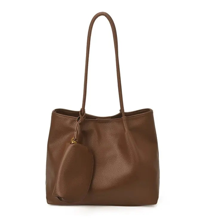 Soft PU Leather Shopper Tote