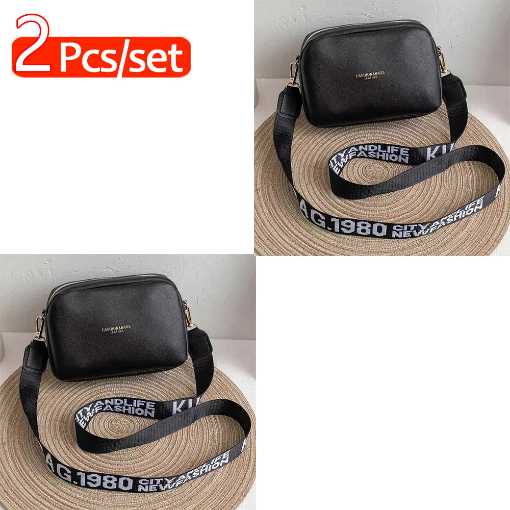 Simple Style Small PU Leather Crossbody Bag