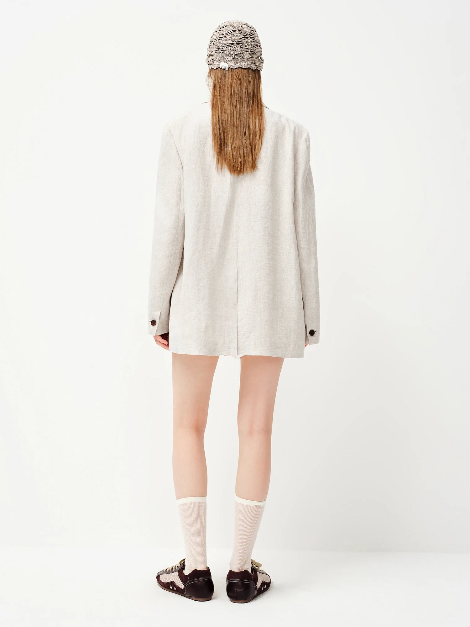 FSLE 2026 Relaxed Fit 100% Linen Unstructured Blazer