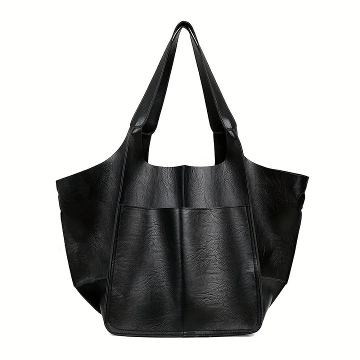 Retro Minimalist PU Leather Tote Bag