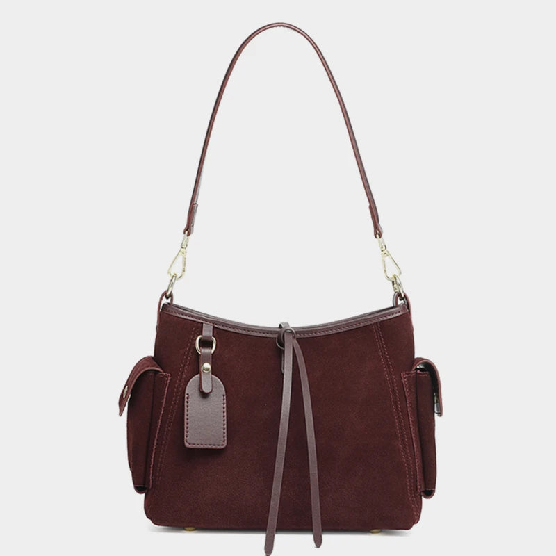 Vintage Suede Genuine Leather Shoulder Bag