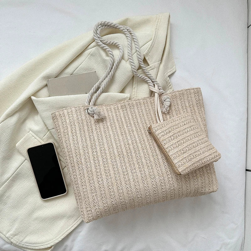 Fashion Large Capacity Straw Tote Bag
