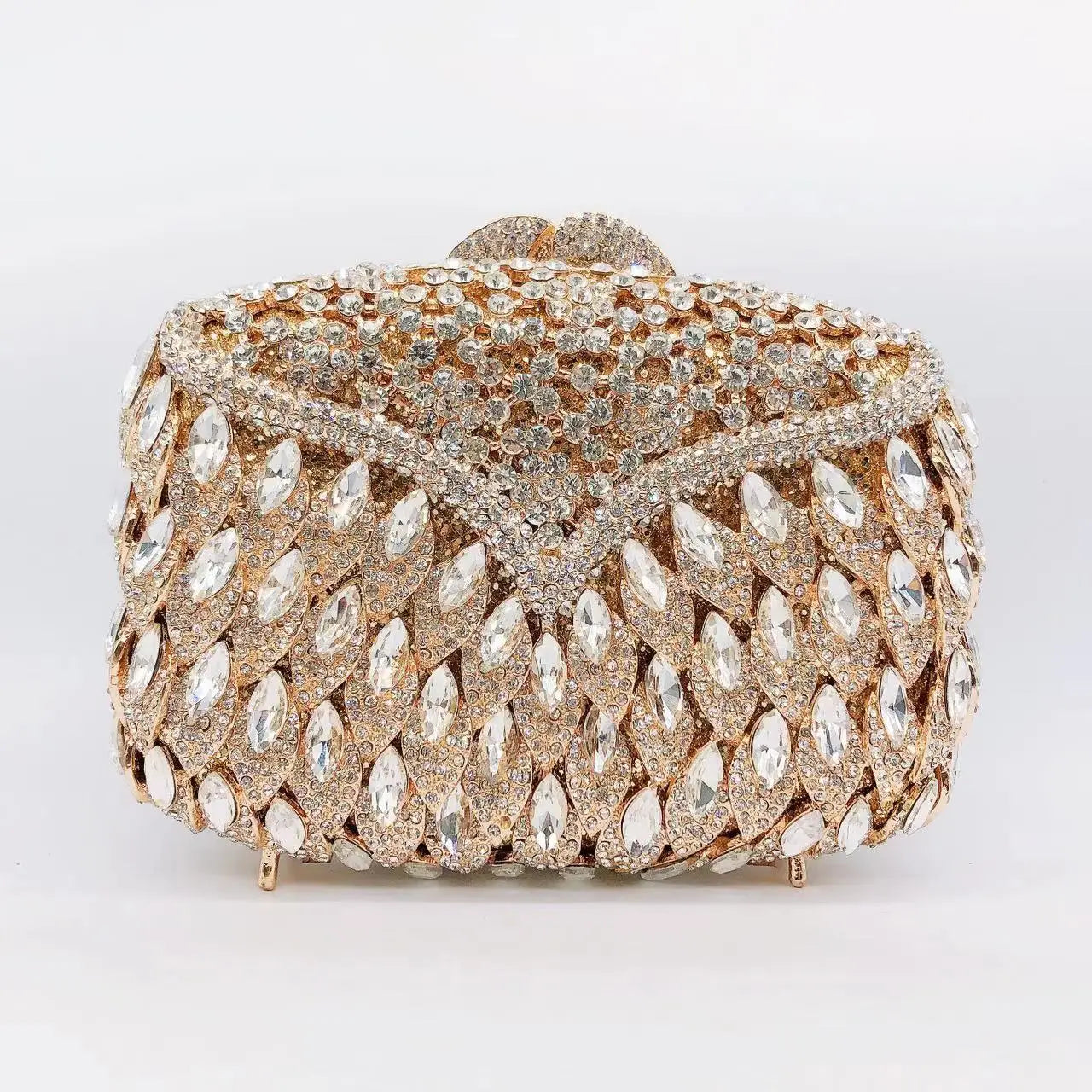 Rhinestone Hollow Clutch Bag