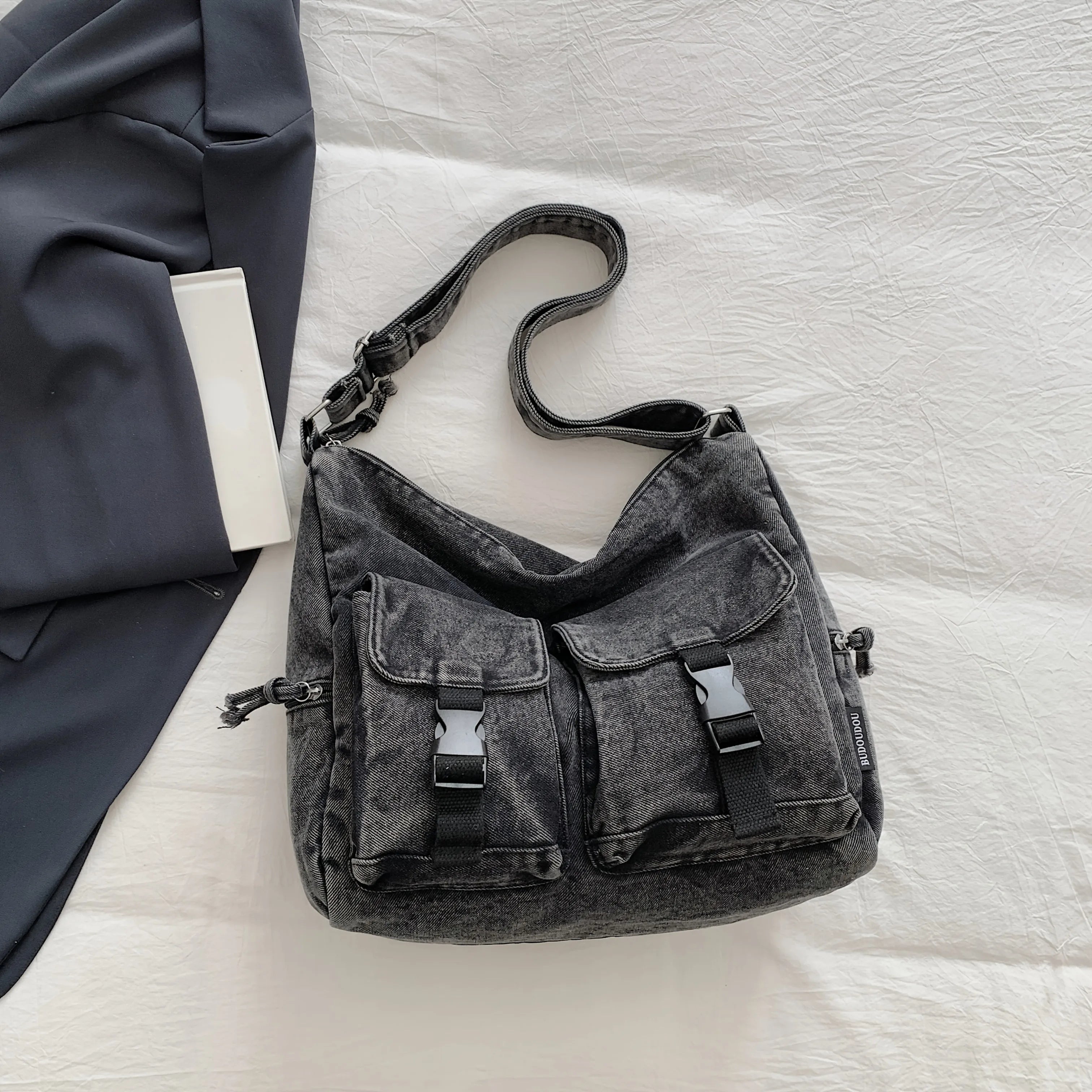 Women Large Capacity Denim Shoulder Crossbody Bag