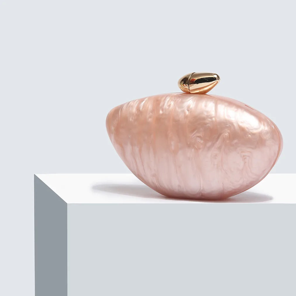 2025 New Designer Evening Bag for Women - Trendy Acrylic Clutch Purse with Chain, Elegant Ellipse Shoulder Bag for Party Wedding