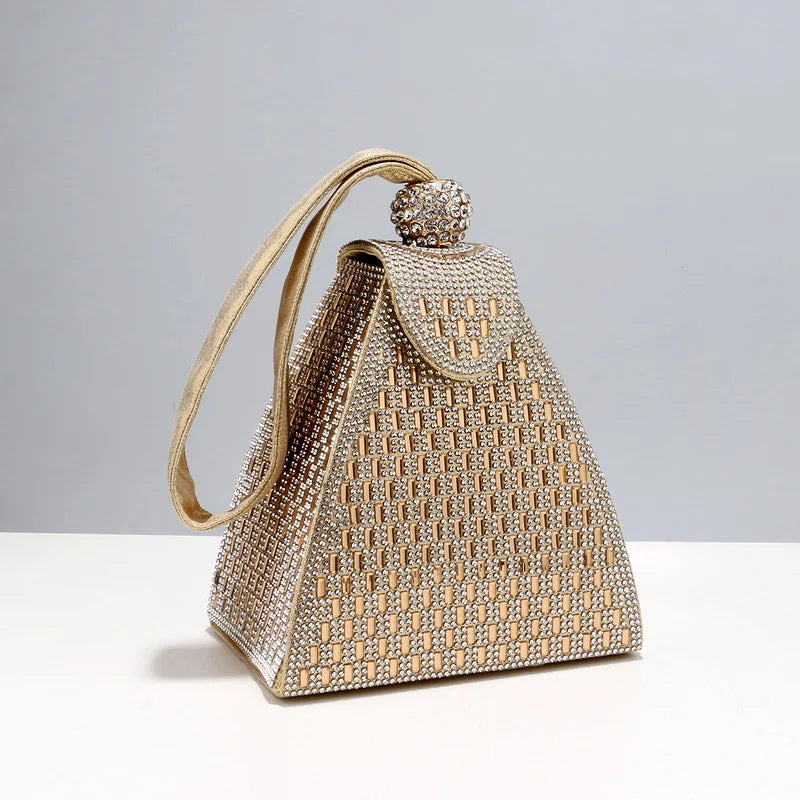 Crystal Bucket Clutch Bag