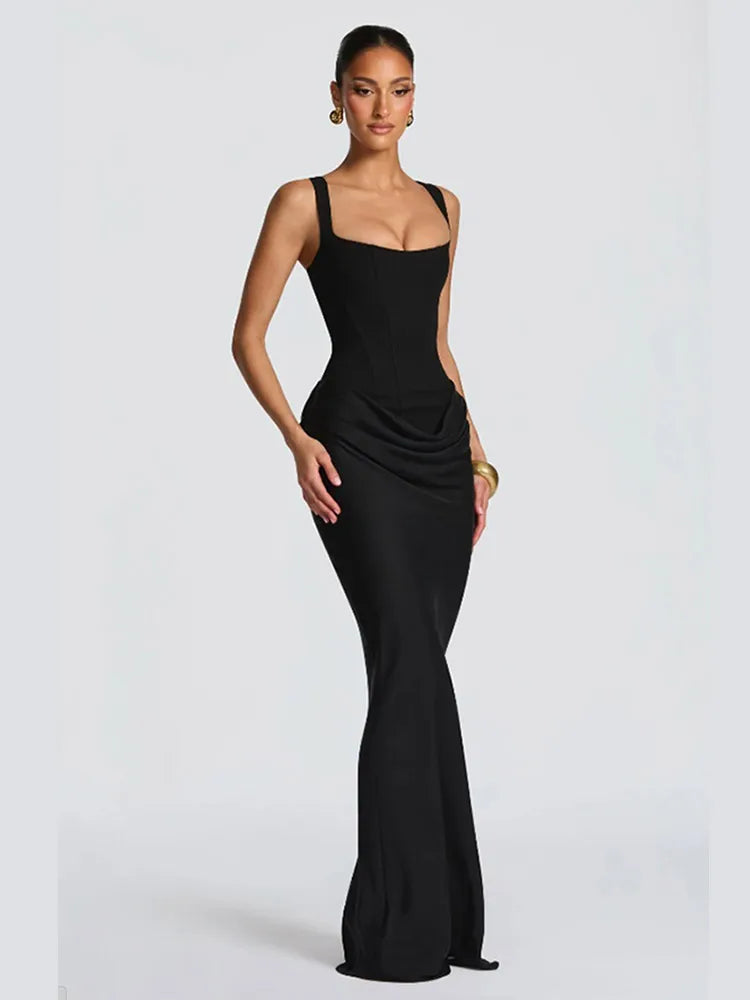 Square Neck Mini Sling Party Dress