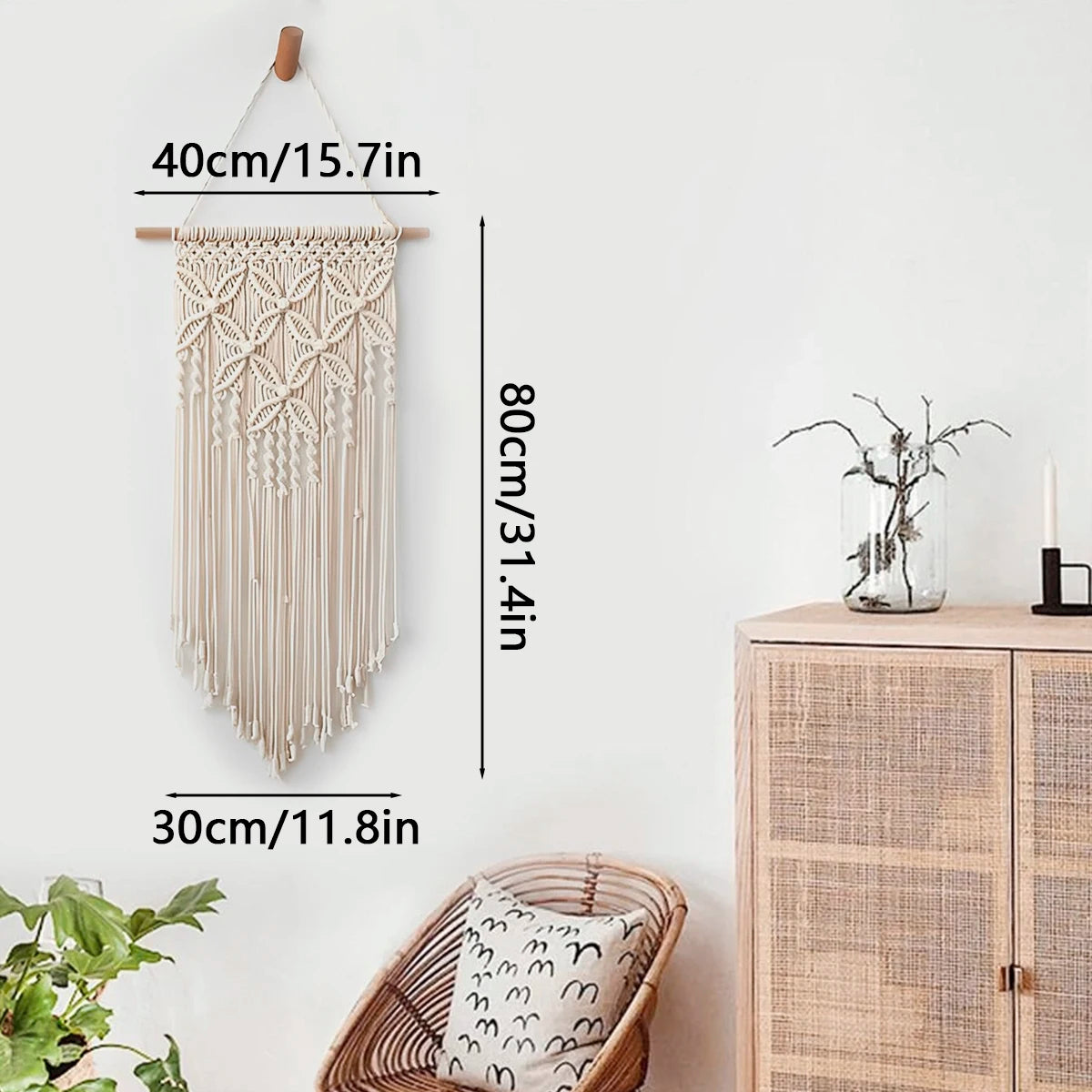 Solid Color Boho Macrame Wall Hanging