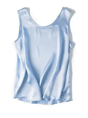 Women’s 100% Mulberry Silk O-Neck Sleeveless Tank Top