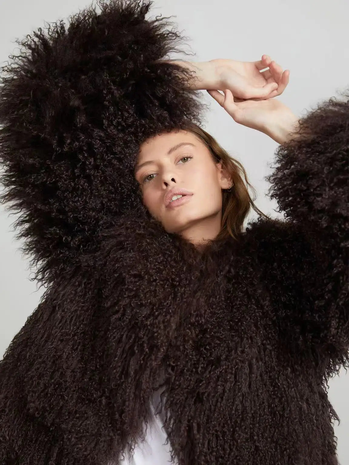 Luxury Mongolian Fur Thick Winter Coat