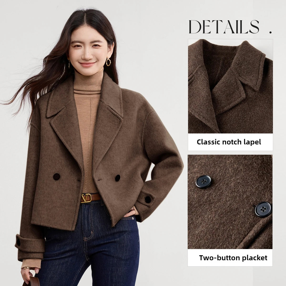 British Wool Blend Double-Breasted Jacket