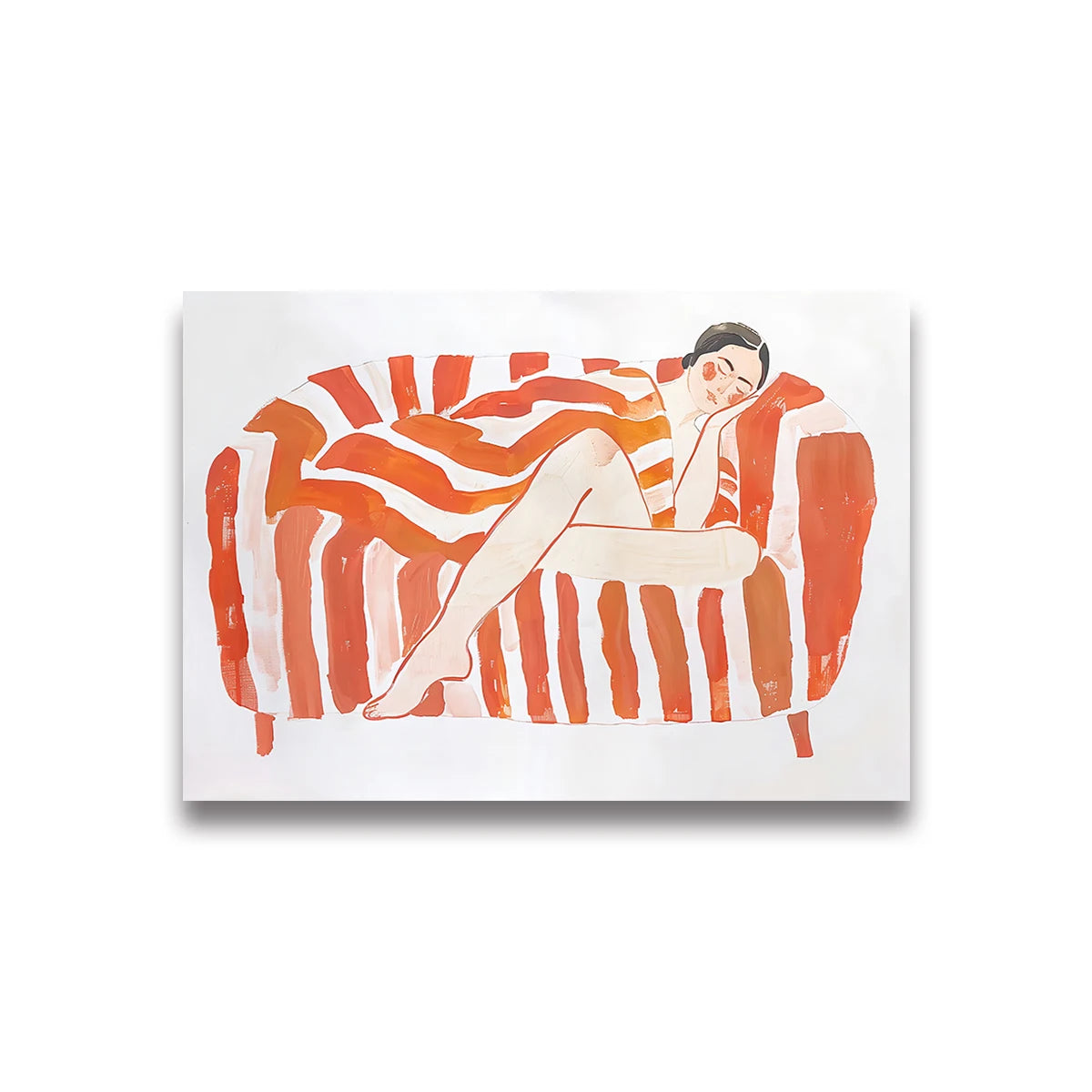 Abstract Woman Reading Coffee Canvas Wall Art