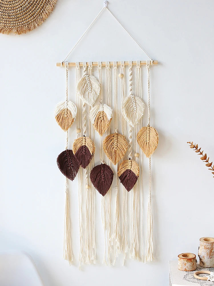 Multicolor Leaves Macrame Wall Hanging