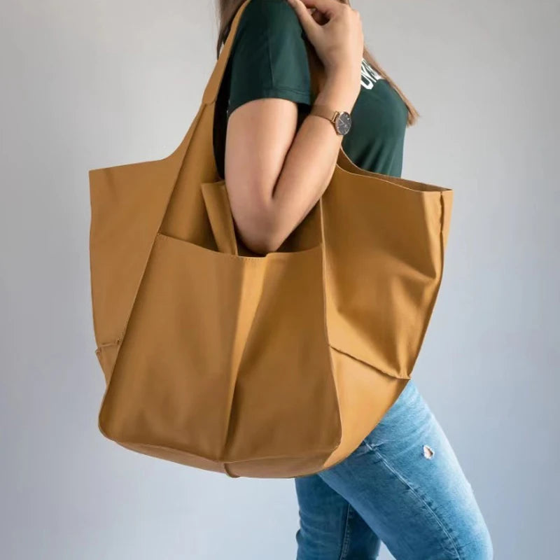 Luxury Retro Metal-Look PU Leather Tote Bag