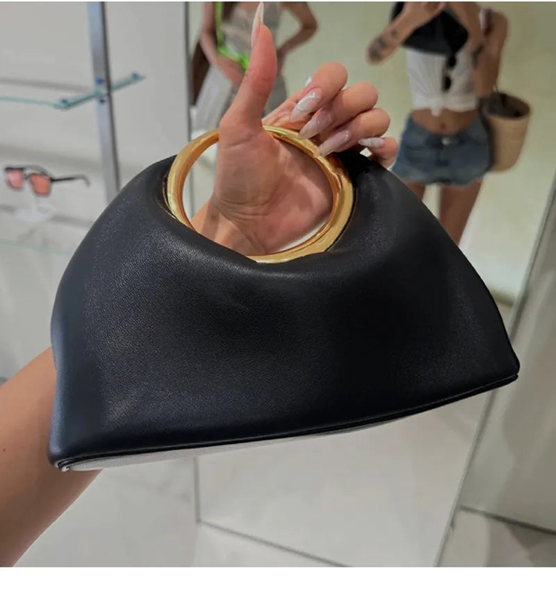 Metal Round Handle Clutch