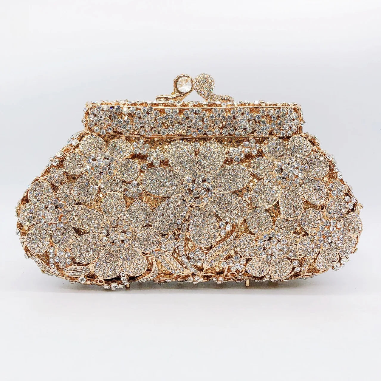 Rhinestone Hollow Clutch Bag