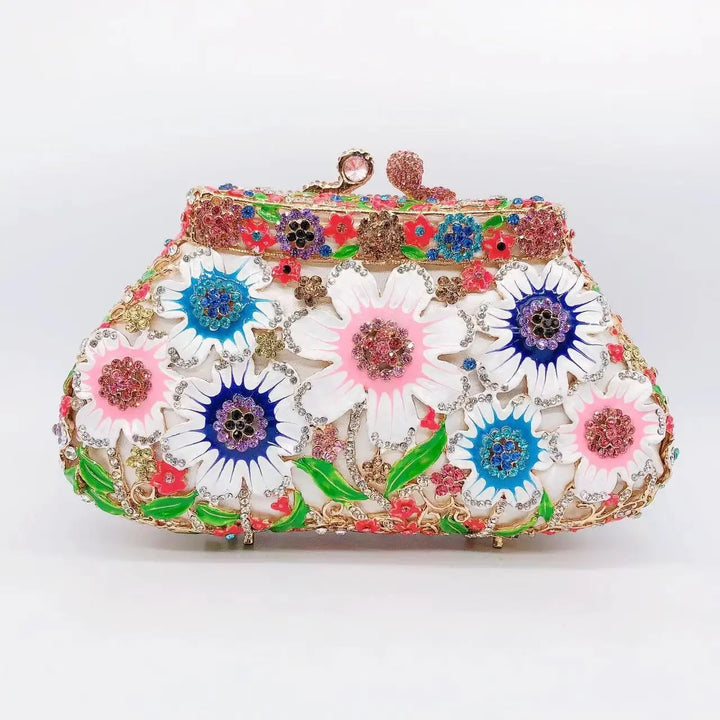 Rhinestone Hollow Clutch Bag