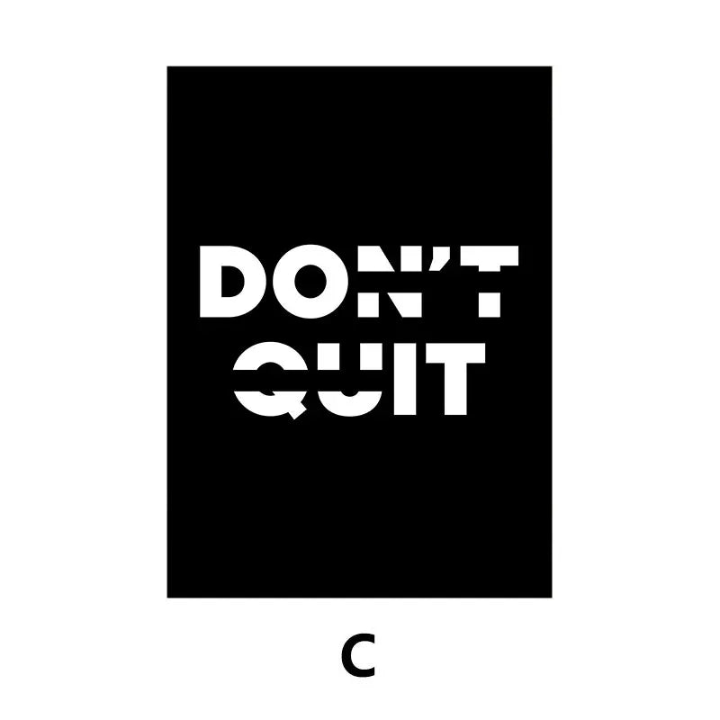 Minimalist Black & White Quote Canvas