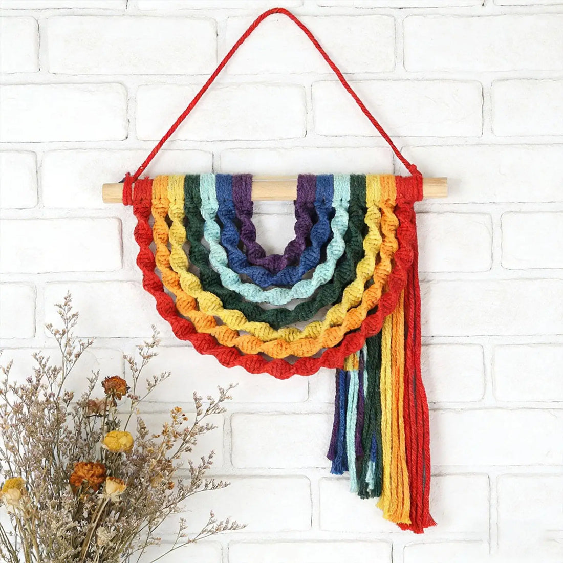 Lovely Macrame Rainbow Wall Hanging