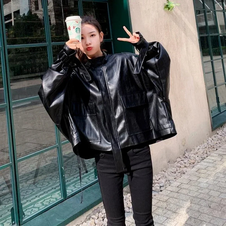 2025 Faux Leather Jacket Women Autumn New Style Biker Jacket Female PU Coat Woman