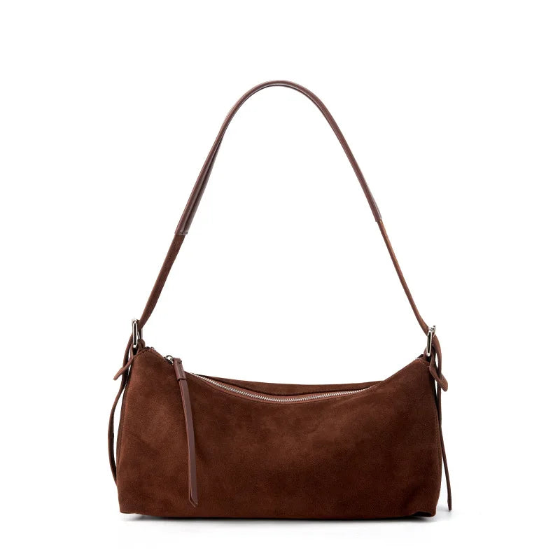 High-End Suede Leather Crossbody Shoulder Bag