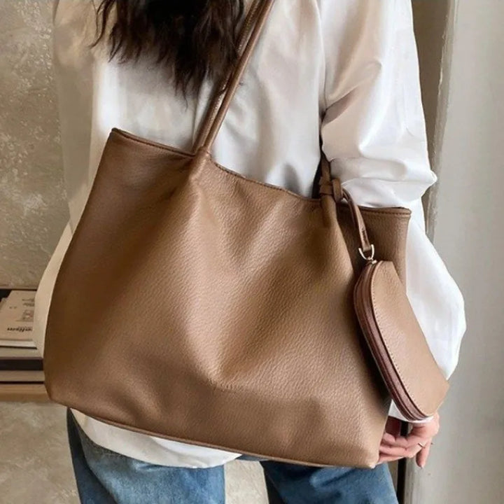 Soft PU Leather Shopper Tote