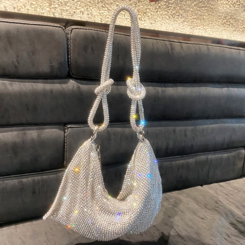Rhinestone Hobo Shoulder Bag