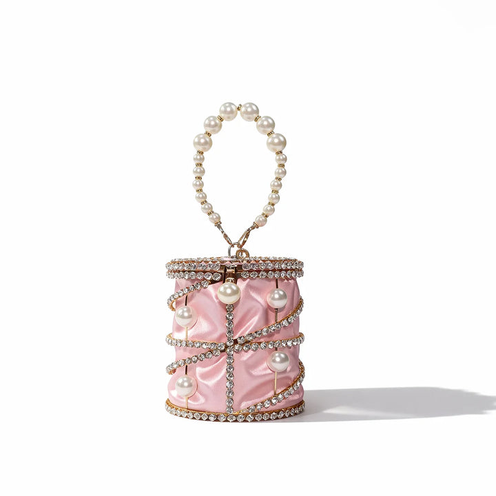 Luxury Gold Beaded Bucket Clutch