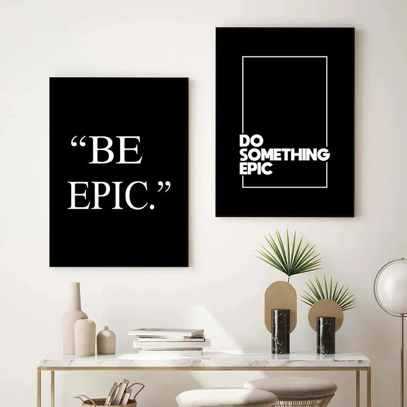 Minimalist Black & White Quote Canvas