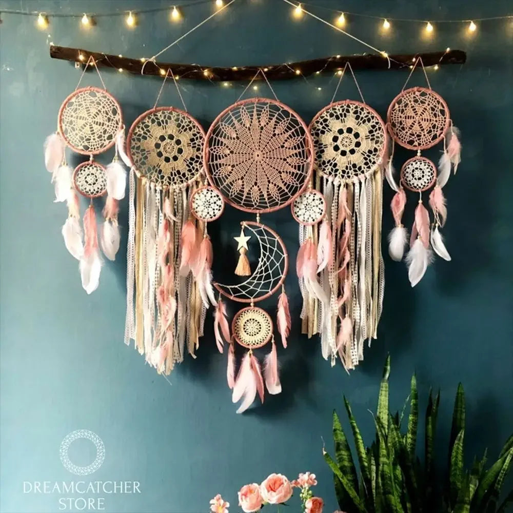 5pcs Boho Macrame Dream Catcher Set
