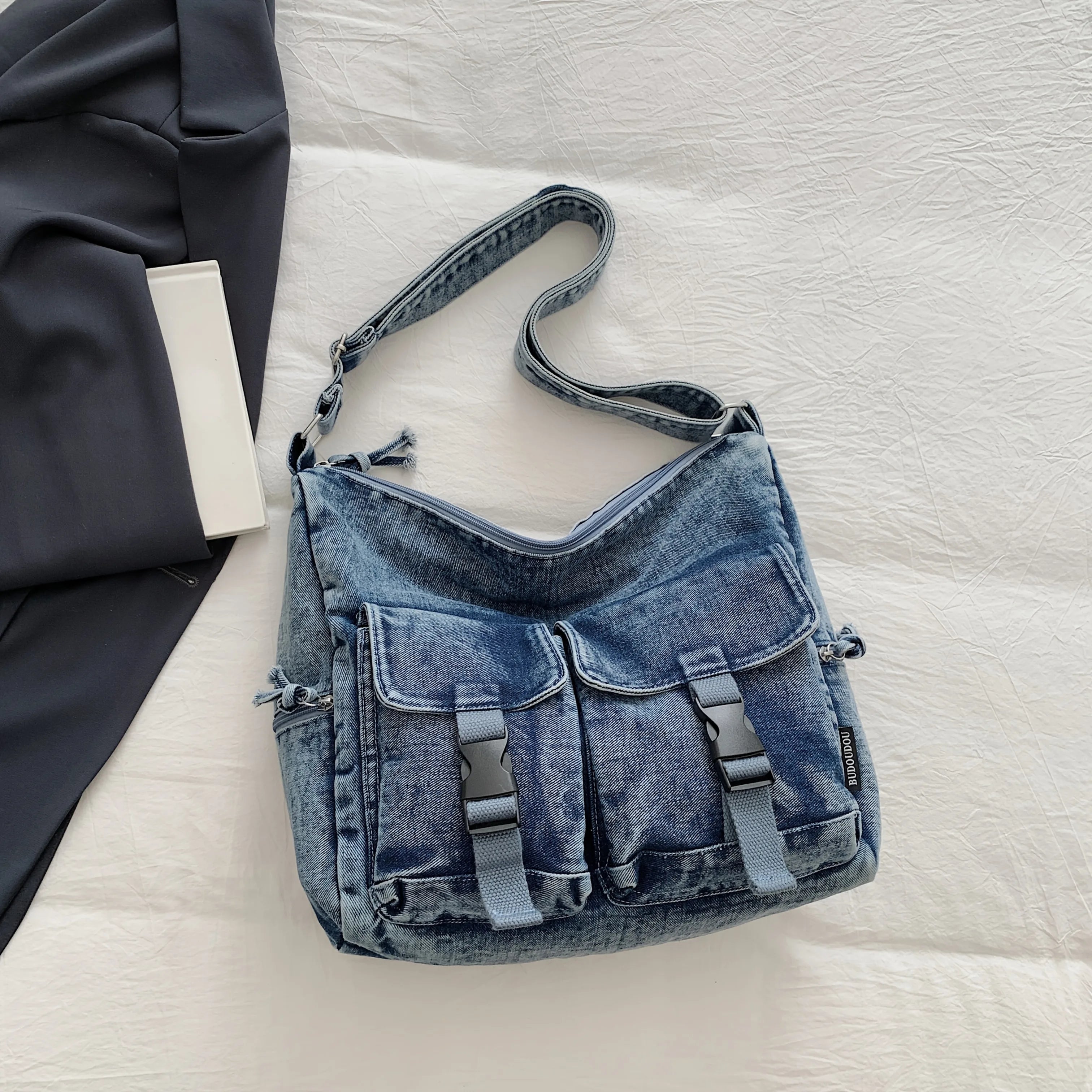 Women Large Capacity Denim Shoulder Crossbody Bag