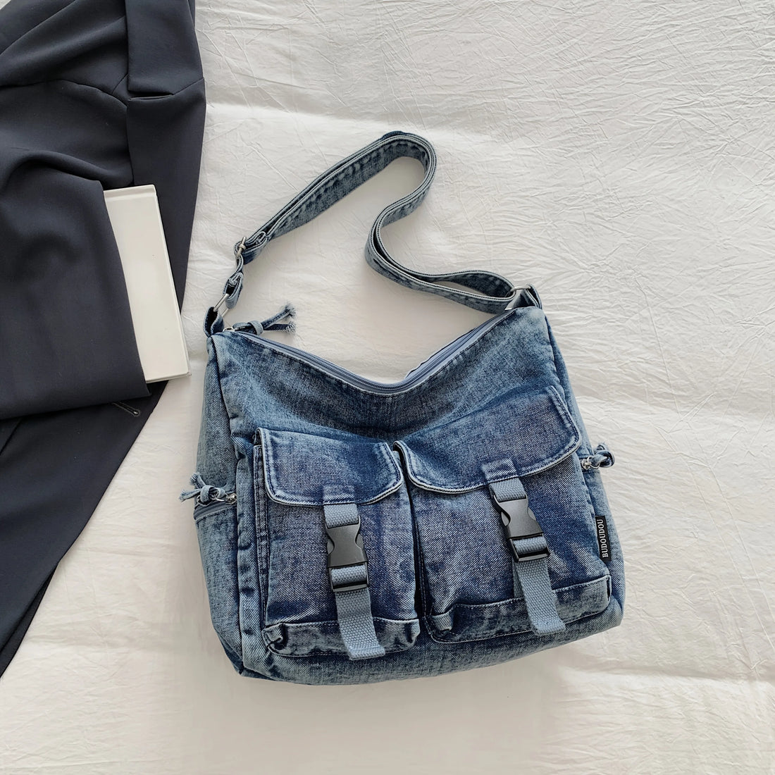 Women Large Capacity Denim Shoulder Crossbody Bag