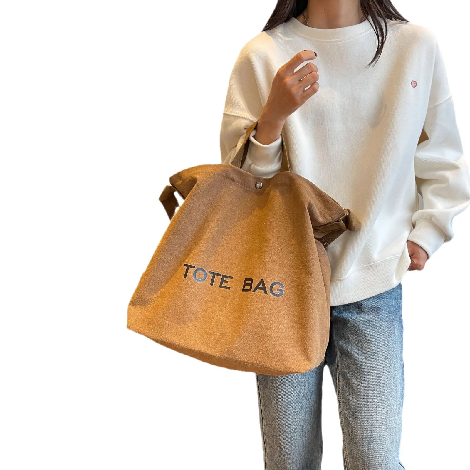 Thickened Canvas Retro Tote Bag